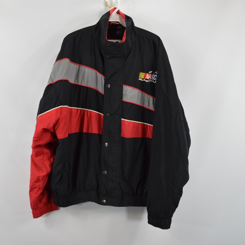 Vintage NASCAR Mens XL Spell Out Full Zip Jacket